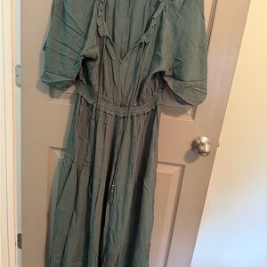 Angie Teal Long Sleeve Dress